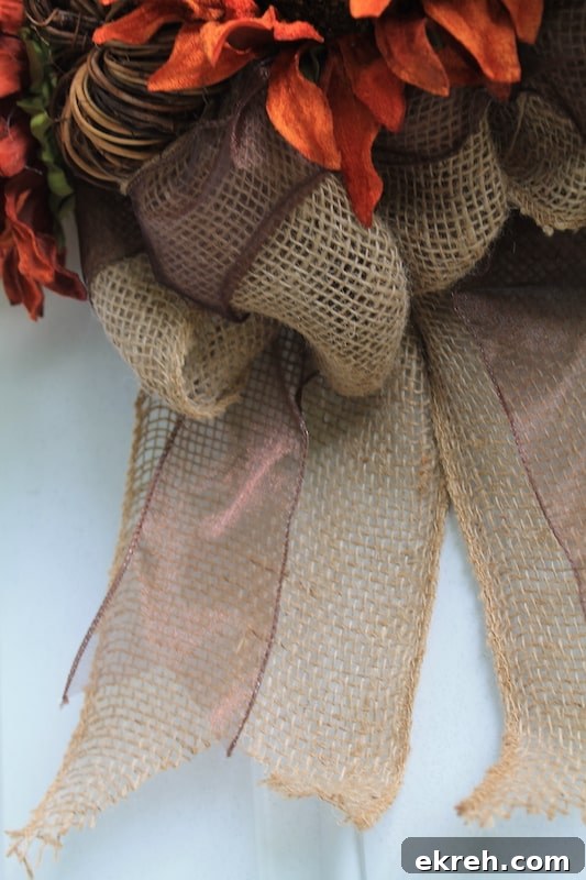 burlap bow wreath for fall