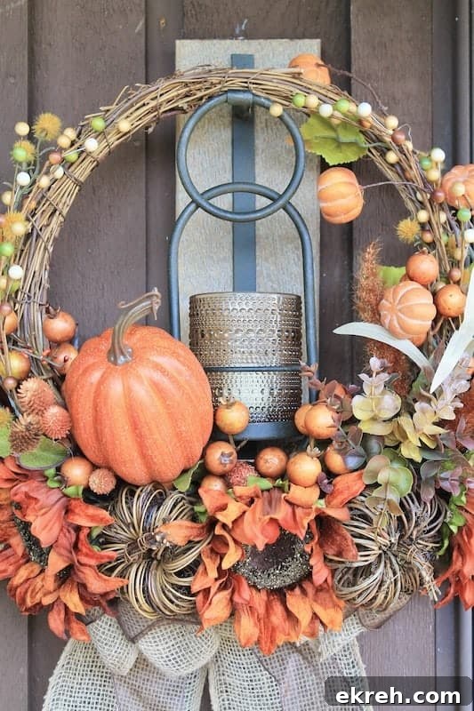 easy fall front door wreath