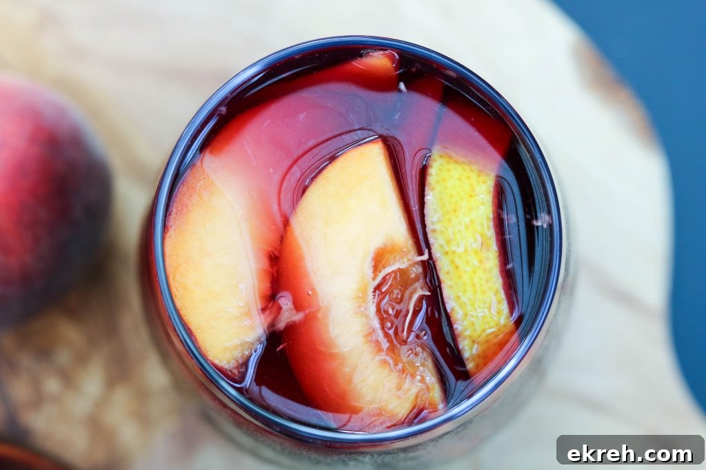 Classic Summer Sangria Recipe with Fresh Fruit 3 top view sangria