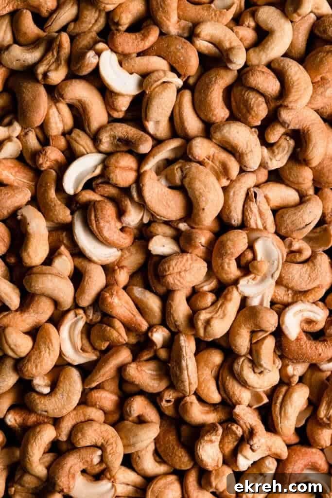 Candied cashews closeup