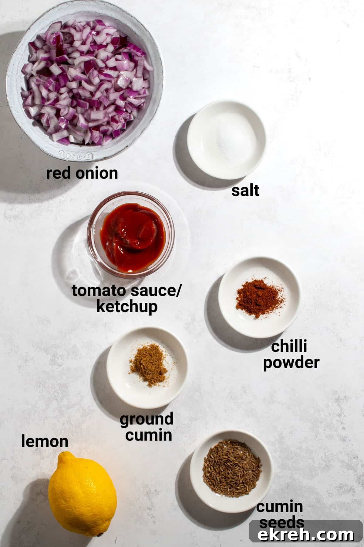 Tangy Indian Onion Chutney Recipe for Poppadoms 4 Indian onion chutney ingredients.