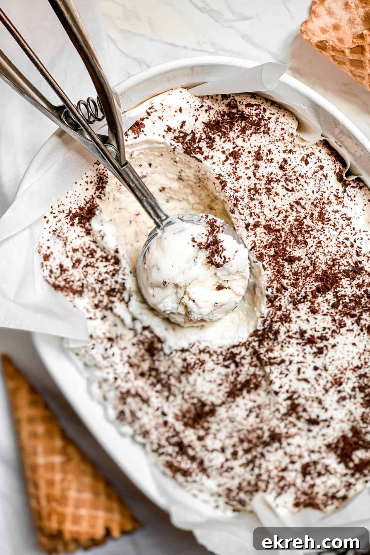 Vanilla Ice Cream with Ice Cream Scooper for Food Photography Blog Baked Abundance