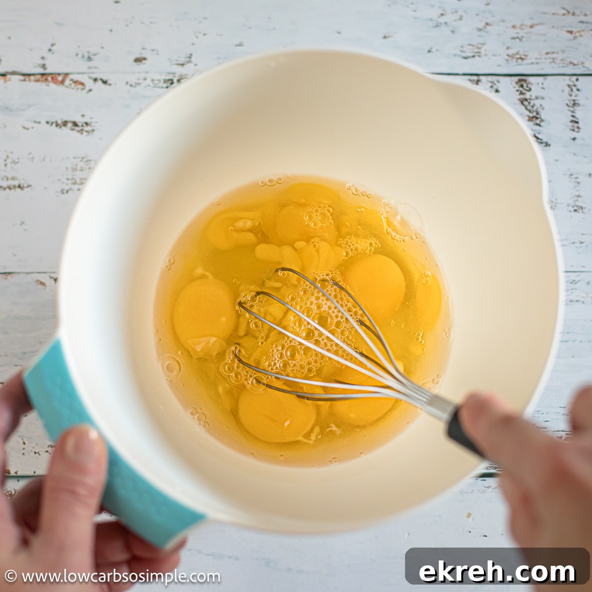 Dairy-Free Carnivore Egg Muffins for Meal Prep 6 Whisking | Low-Carb, So Simple