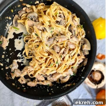 Creamy chicken mushroom pasta - recipe photo