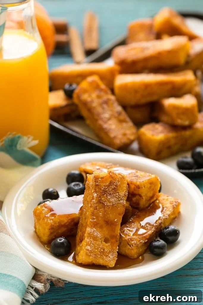 Pumpkin Churro French Toast Sticks Recipe 6 Light and fluffy pumpkin french toast sticks coated in cinnamon sugar. They're super fun to eat and they taste like a churro!