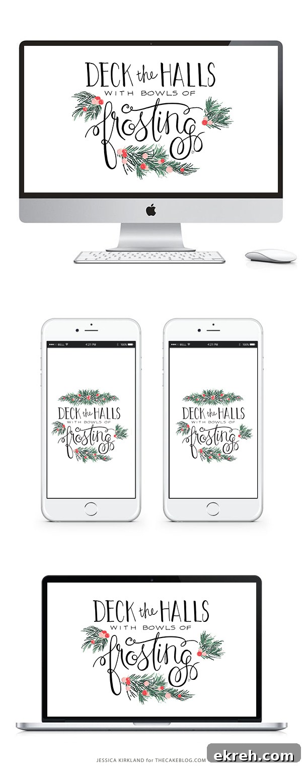 Deck the Halls: Christmas Decorating Ideas for Every Room 3 Deck the Halls with Bowls of Frosting| Free Printable and Free Wallpaper for Smartphones, Tablets and Desktops | by Jessica Kirkland for TheCakeBlog.com