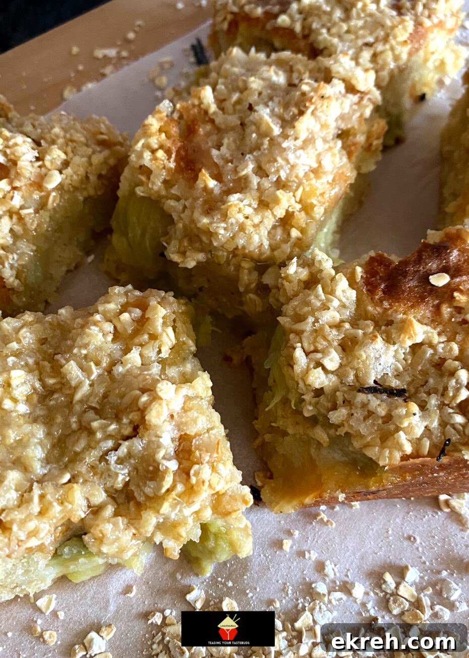 Lazy Daisy Rhubarb Oatmeal Cake Recipe 5 Cake batter with rhubarb