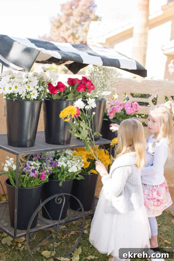Outdoor Flower Cart flower cart