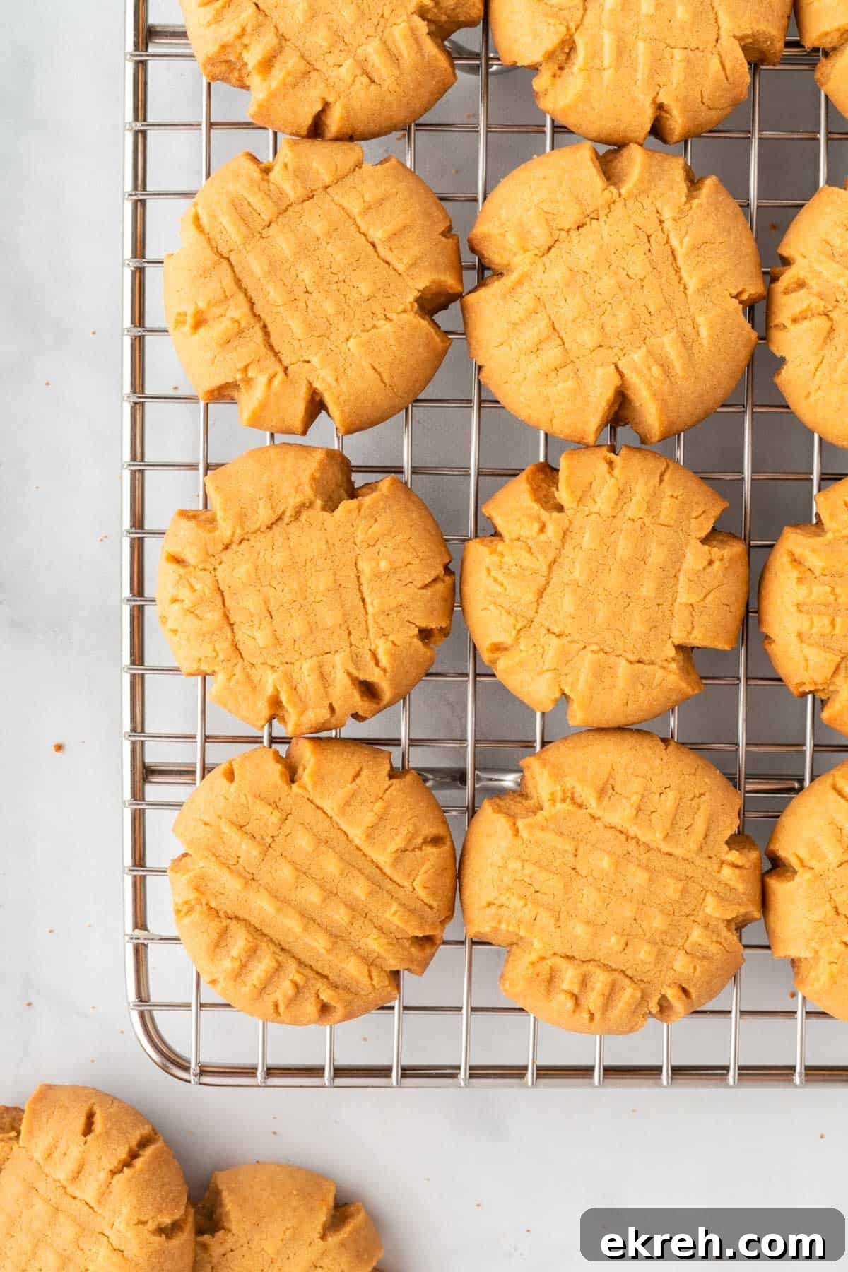 cookies cooling on a wire rack