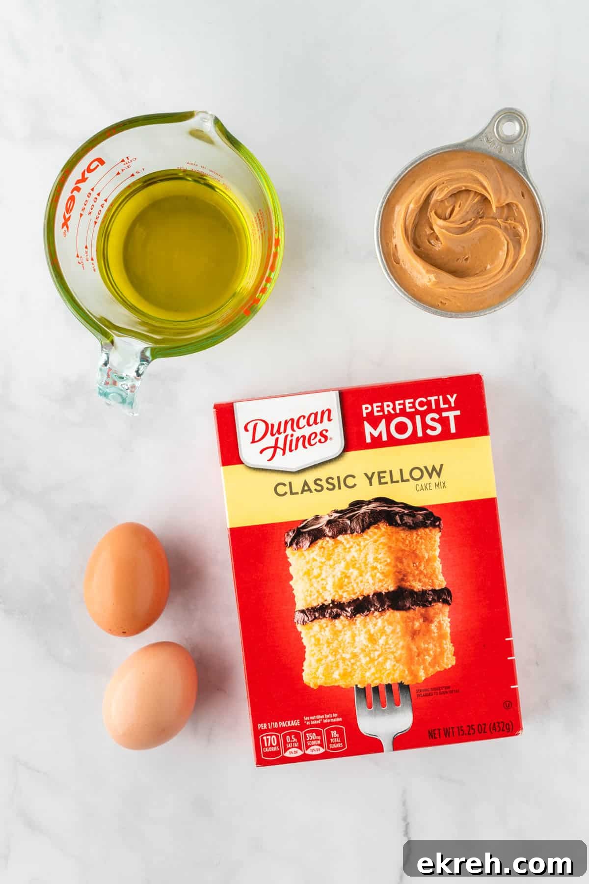 ingredients needed to make peanut butter cake mix cookies