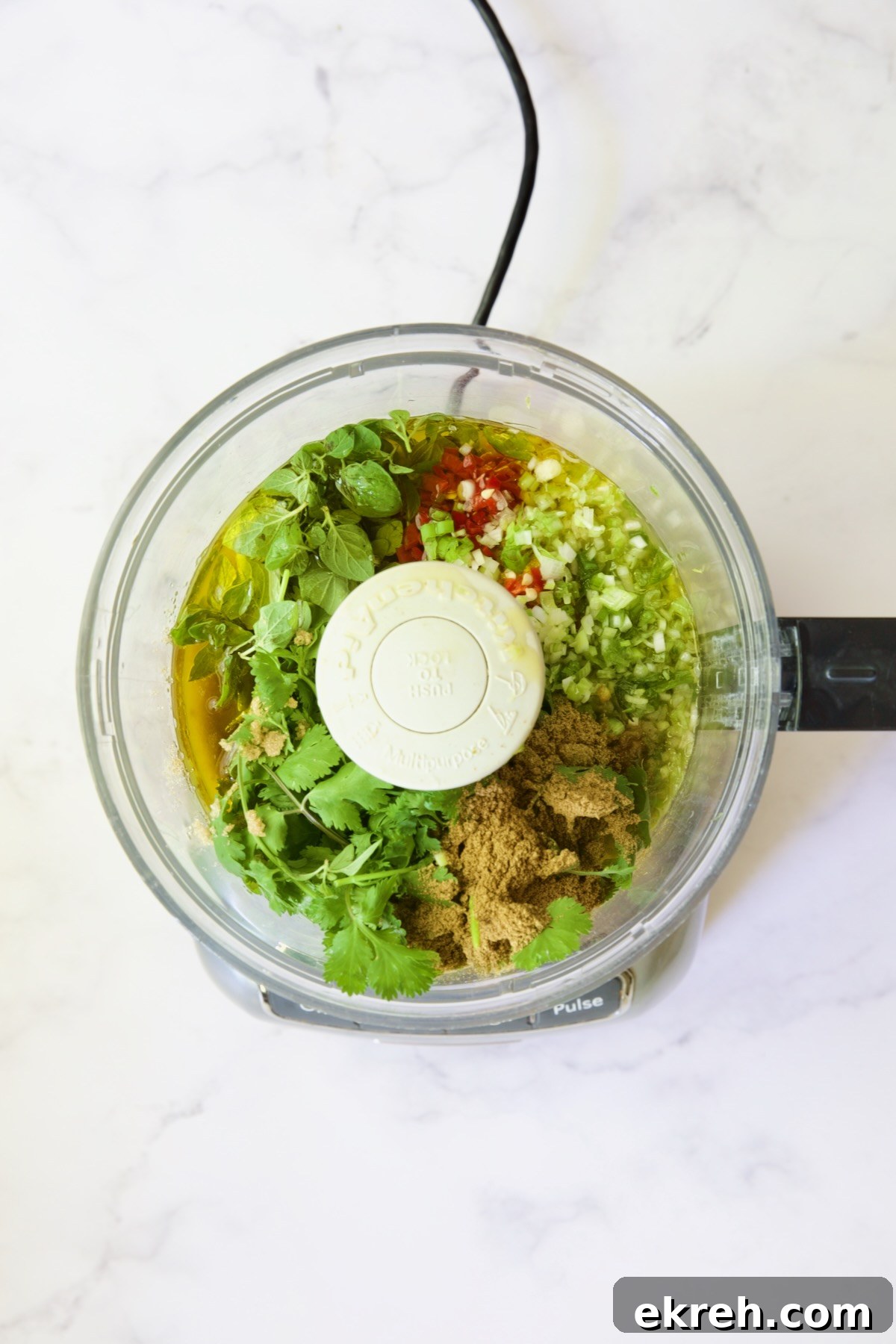 Grilled Citrus Mojo Pork Tenderloin Skewers 8 Marinade ingredients in food processor before being pureed.