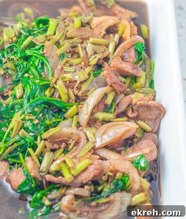 Pork and Kangkong Guisado final dish