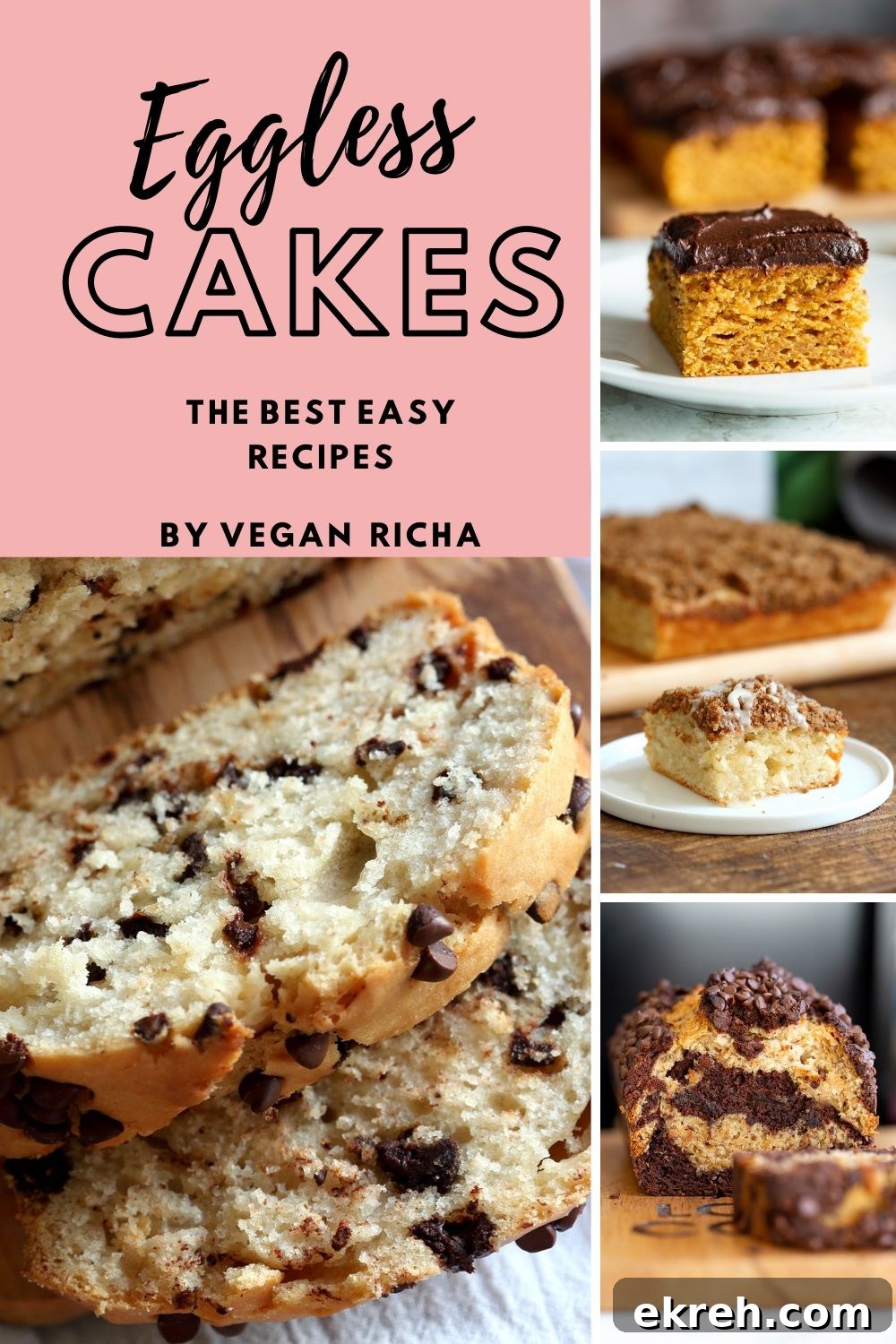 blog graphic for eggless cakes recipe roundup