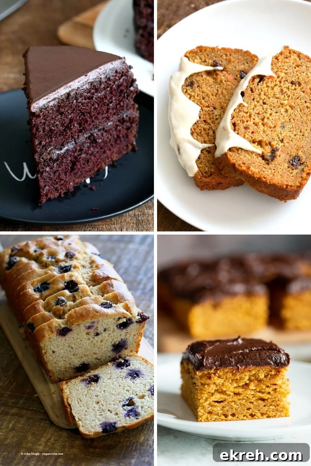 collage of eggless cakes 