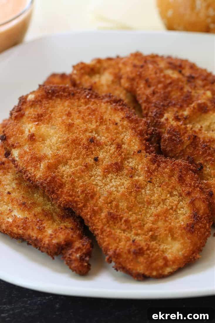 Crispy chicken cutlets on a plate