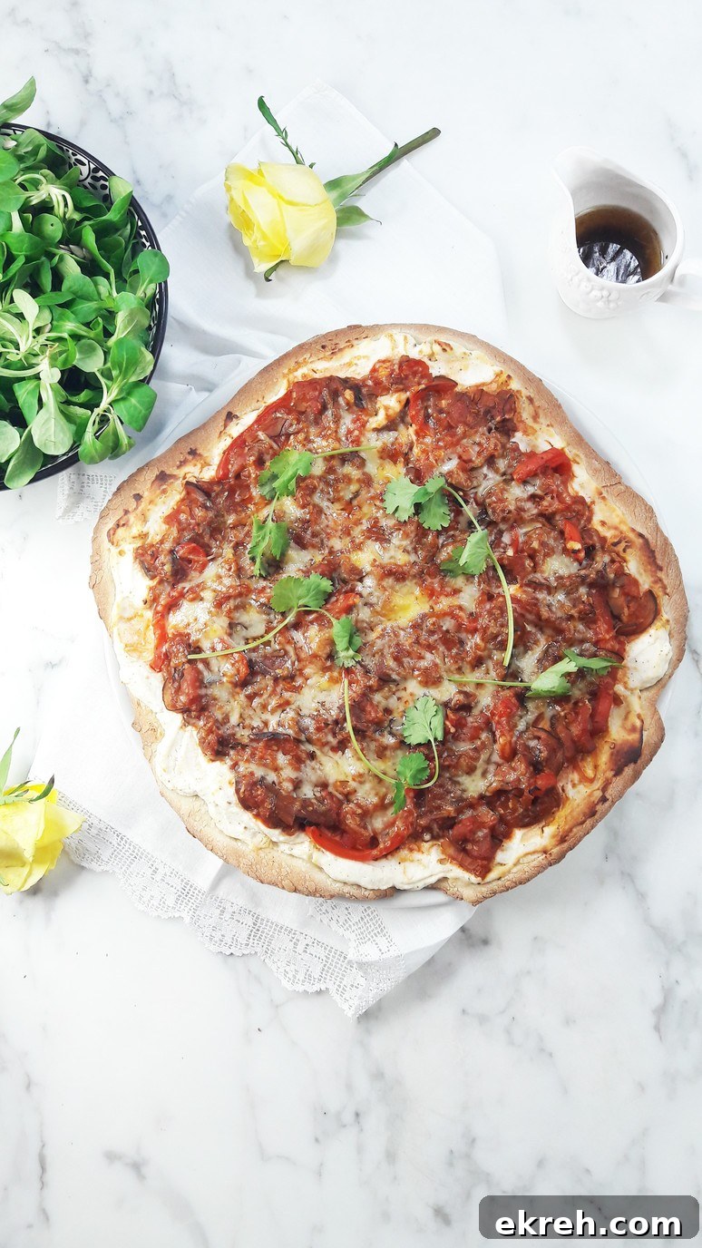Wholewheat ratatouille pizza.