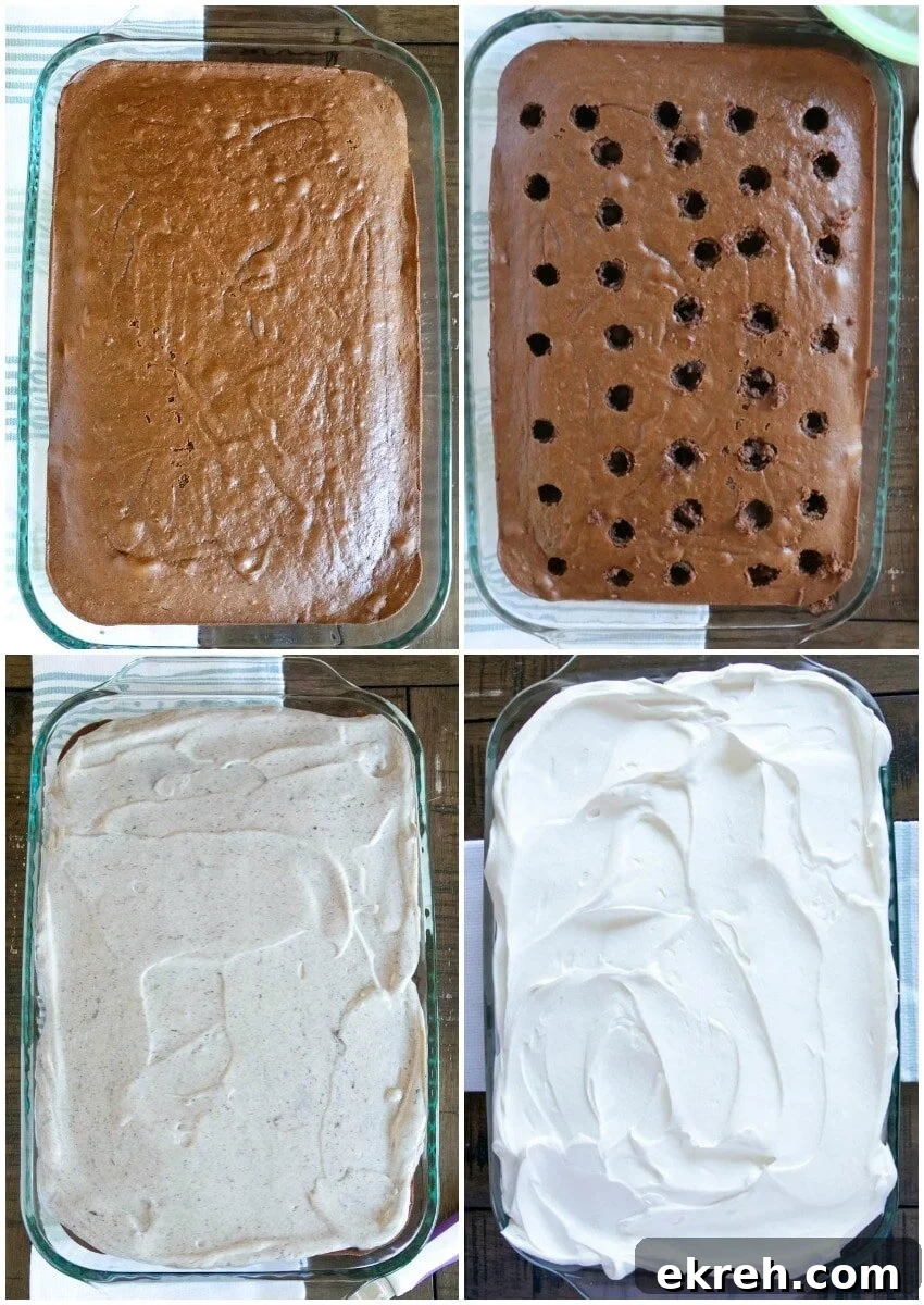 oreo poke cake steps how to make oreo poke cake