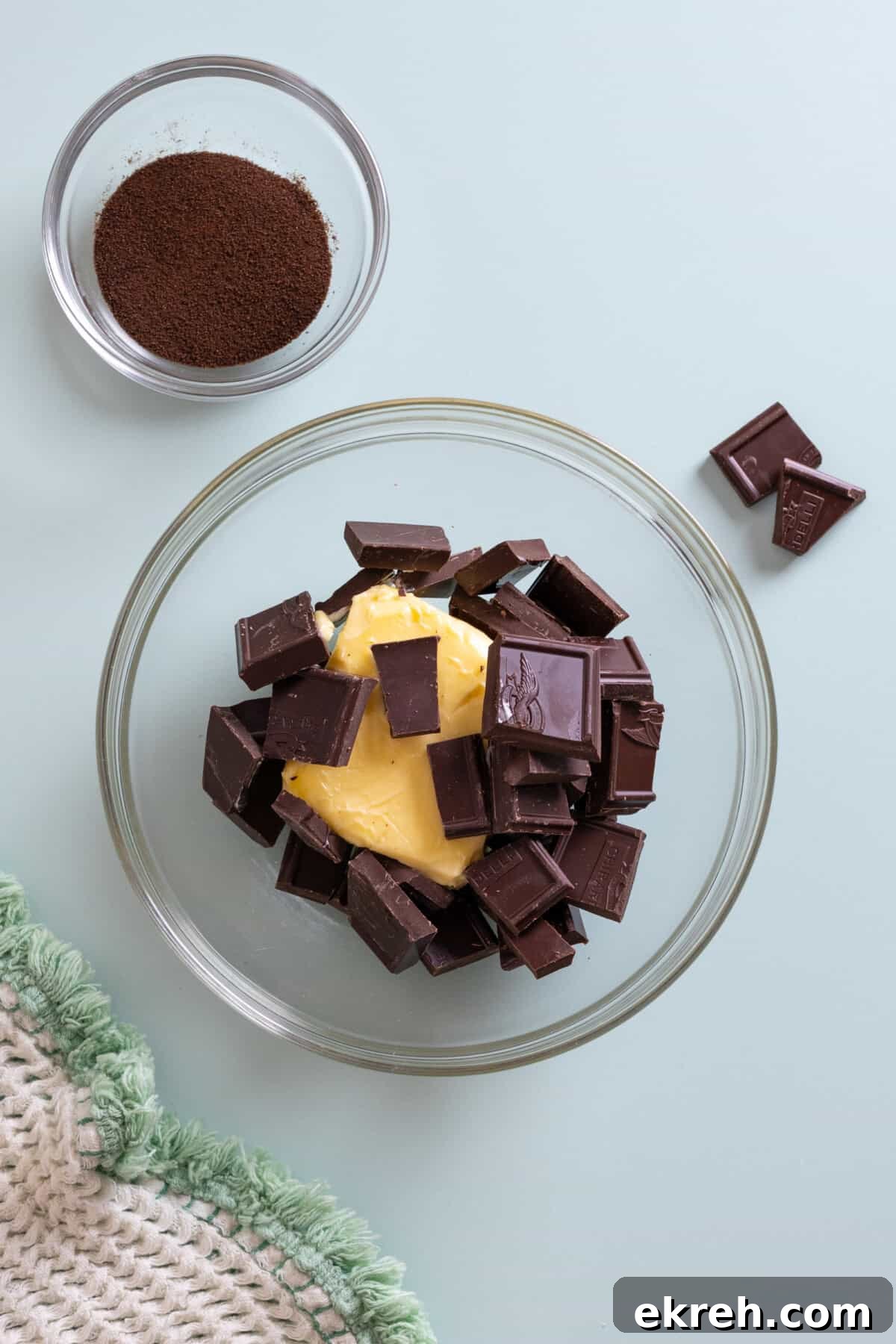 Fudgy Mocha Almond Brownies Recipe 6 chocolate and butter for melting