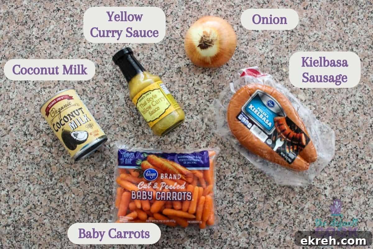 Labeled ingredients on kitchen counter.