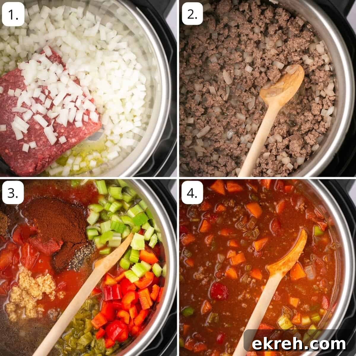steps for making no bean chili