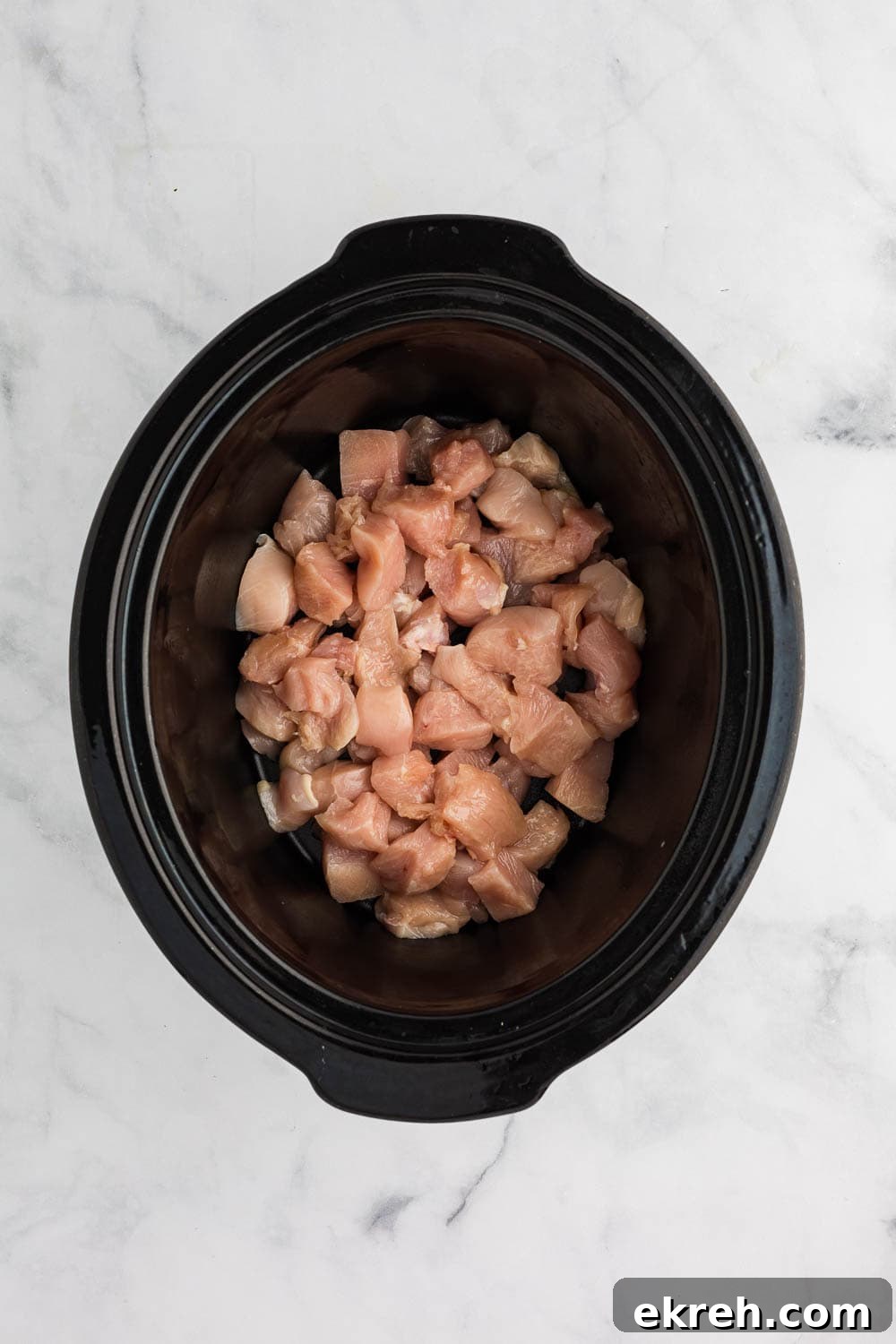 raw chicken diced