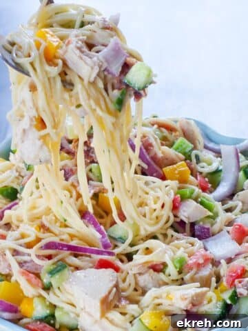 chicken bacon ranch pasta salad