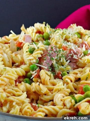 ham pasta in a pot