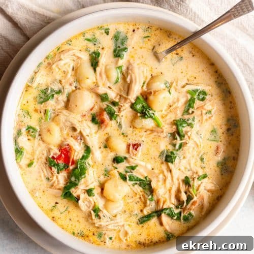 Slow Cooker Tuscan Chicken Gnocchi Soup