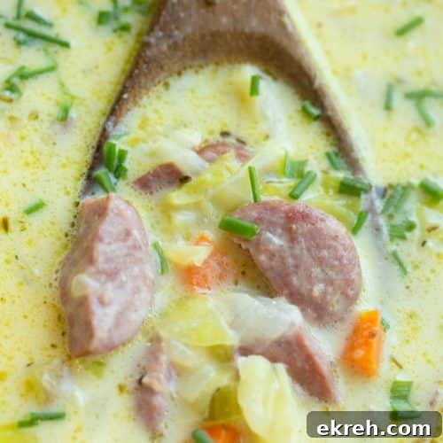 Creamy Kielbasa Cabbage Soup