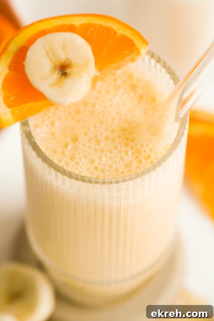 orange and banana smoothie drink