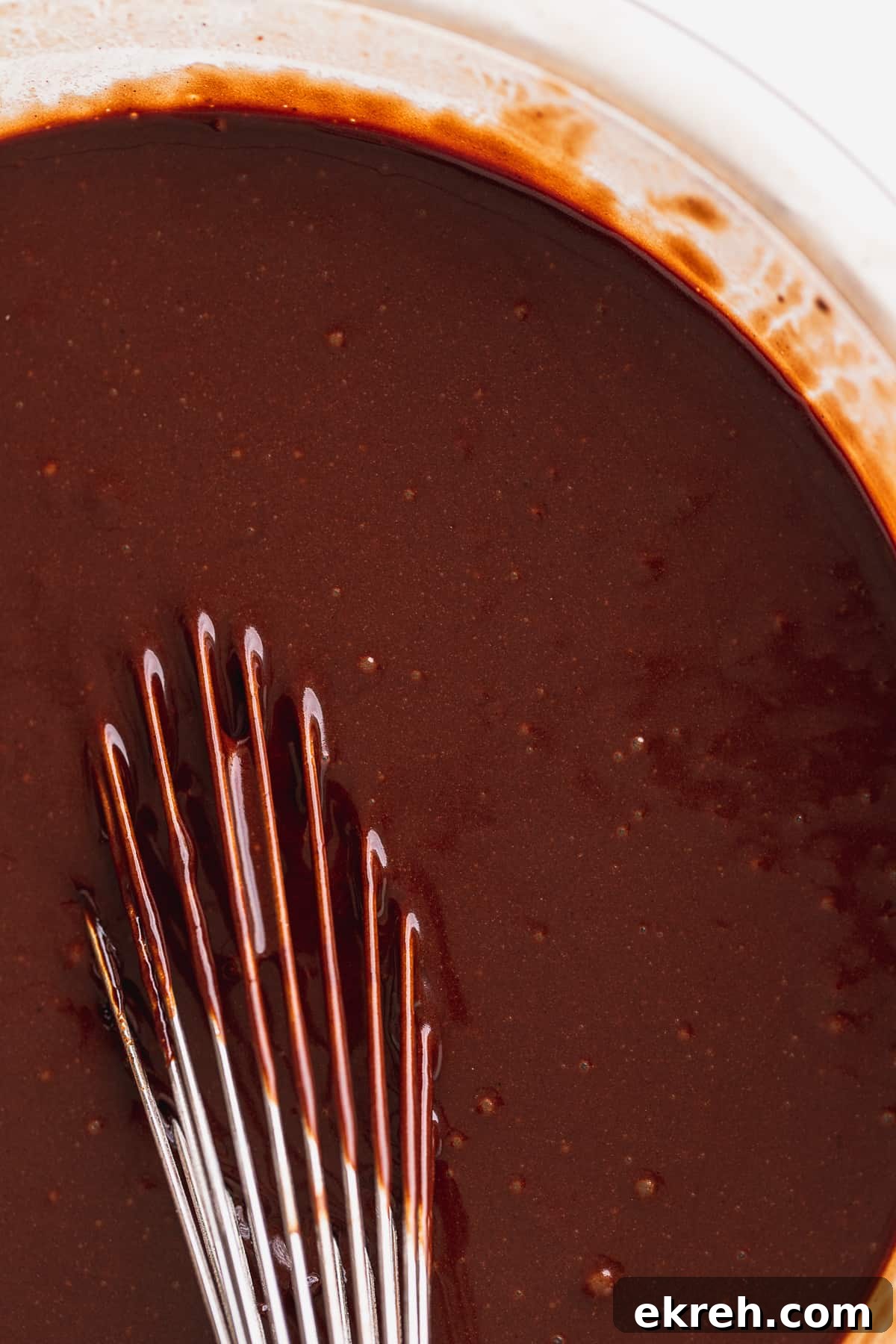 Close up of cake batter.