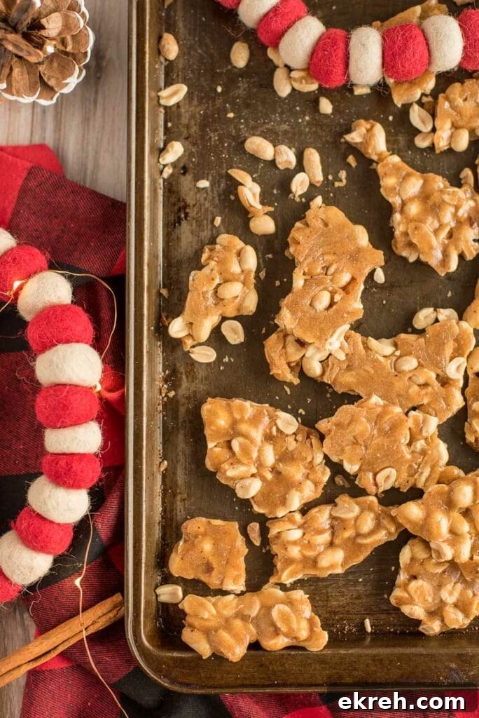 Broken pieces of peanut brittle