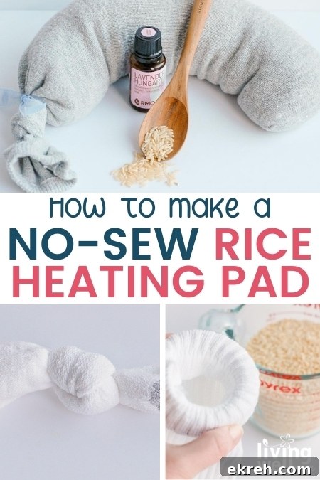 DIY Microwavable Rice Heating Pad - No Sewing Needed 8 how to make a no-sew rice heating pad pin