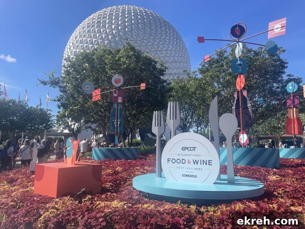 Entrance sign from Epcot's Food and Wine Festival.