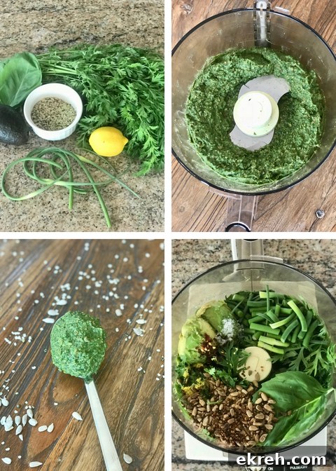 Roasted Veggies with Carrot Top Pesto