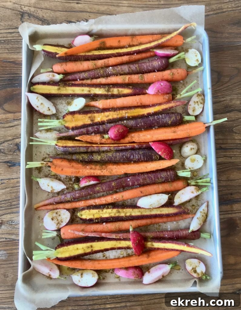 Roasted Veggies with Carrot Top Pesto