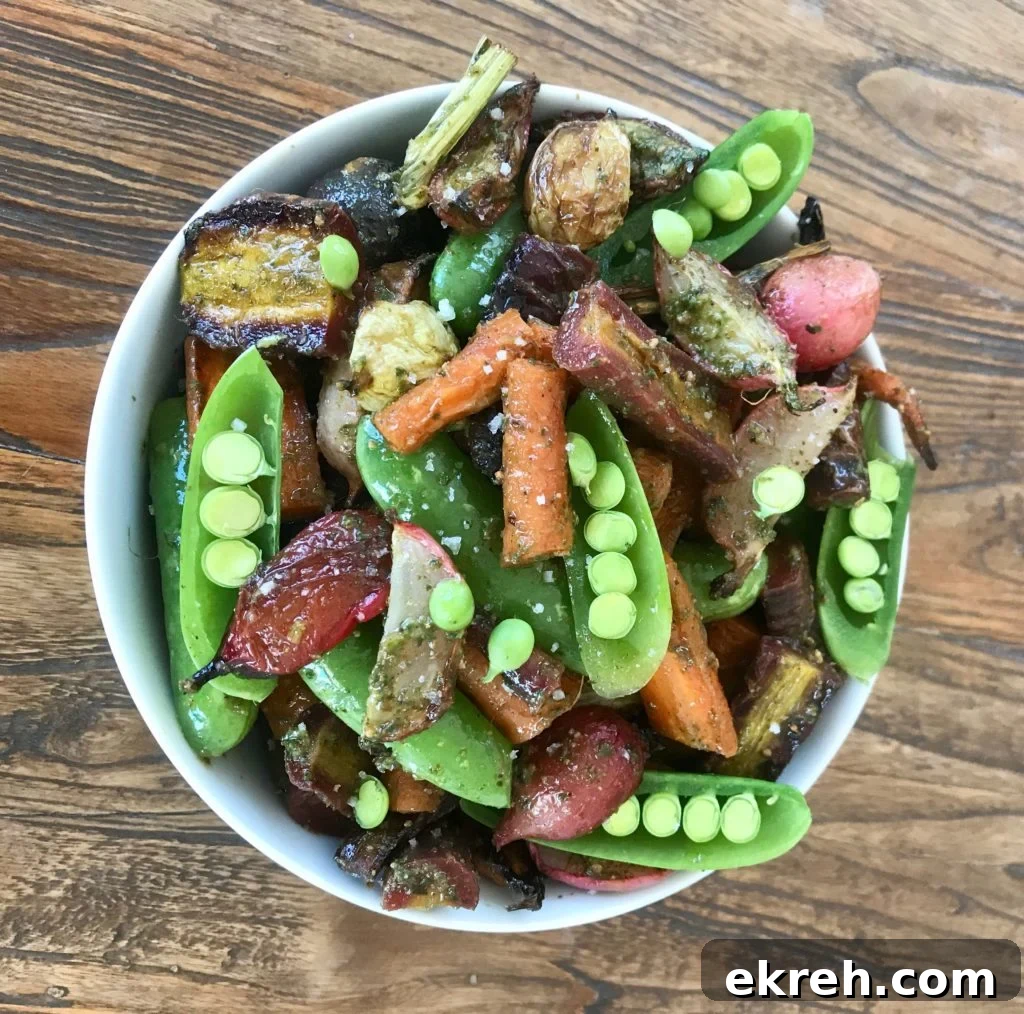 Roasted Veggies with Carrot Top Pesto