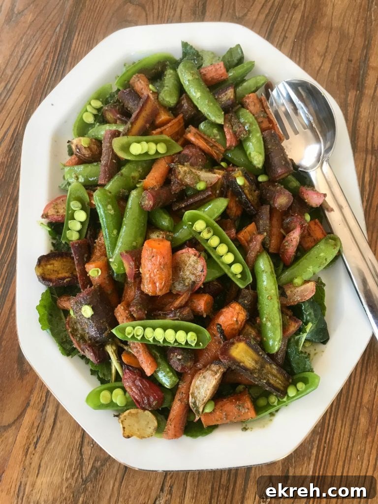 Roasted Veggies with Carrot Top Pesto