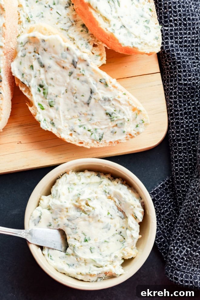 Crispy Sourdough Garlic Toast with Herb Butter 4 garlic herb butter in a bowl and spread on bread slices