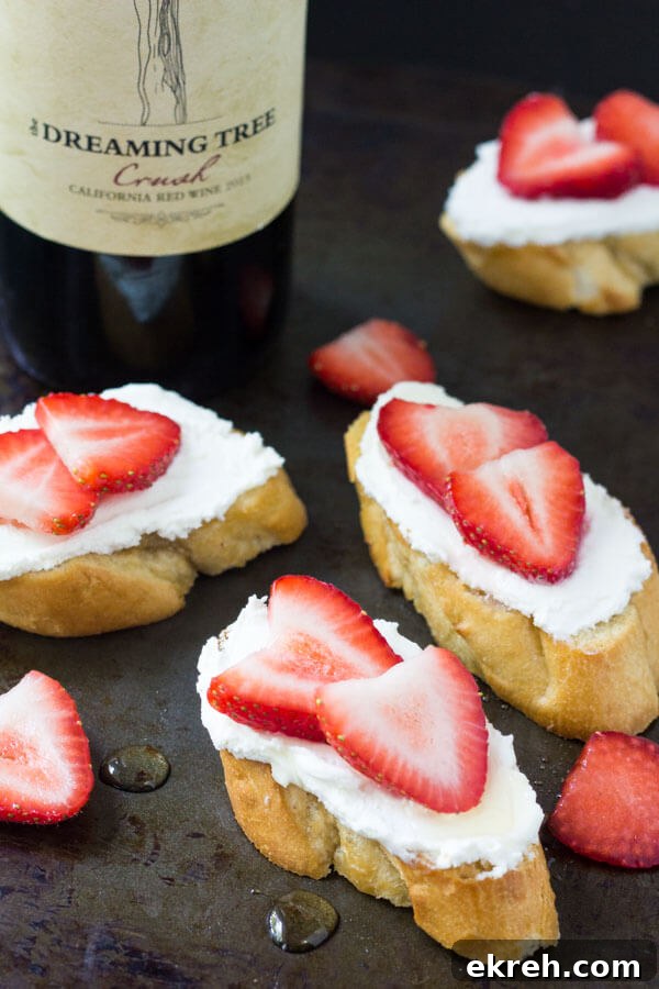 Warm Goat Cheese Crostini with Honey and Thyme 4 Closeup of crostini with goat cheese and berries