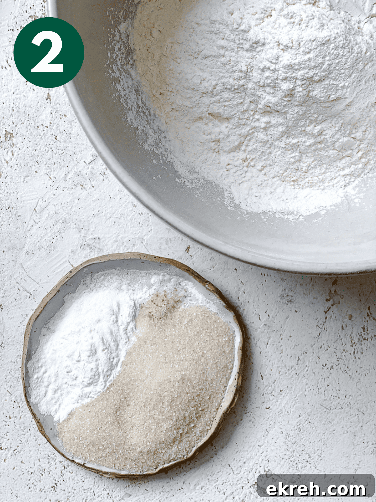 ingredients for Easy Vegan Pancakes [Regular or Mini] measured out on a white surface