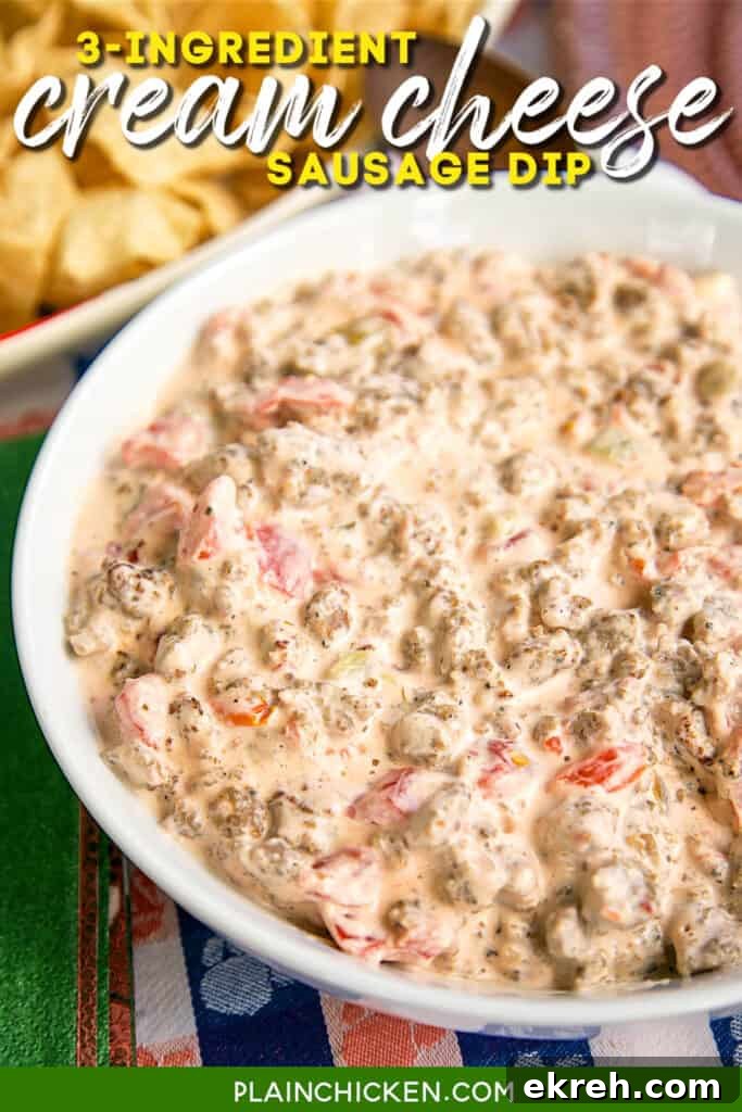 bowl of cream cheese sausage dip