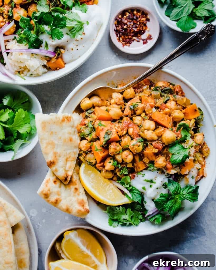 Vegan Indian Chickpea and Sweet Potato Stew Recipe 3 Indian Chickpea Sweet Potato Stew (Vegan, Gluten-Free)