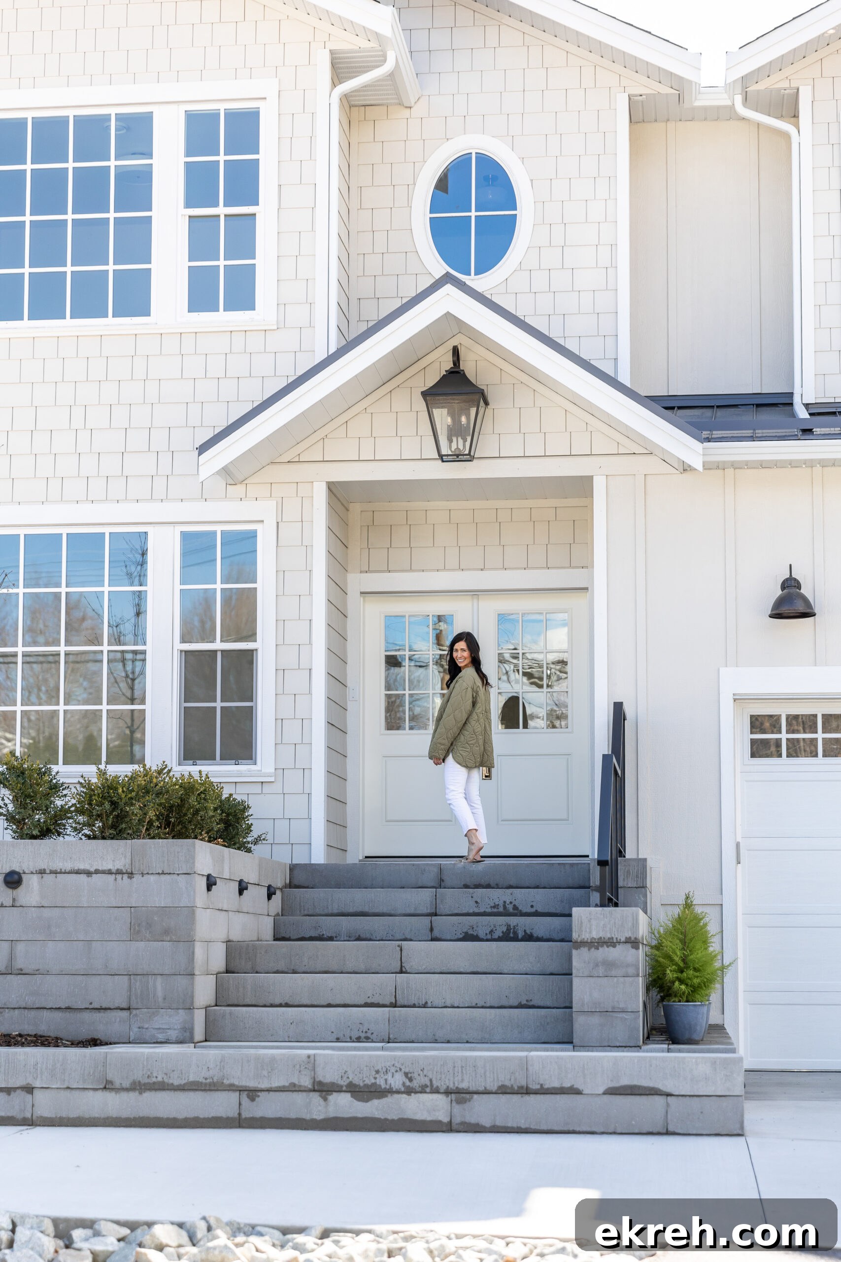 Tori outside first build, Montigny Manor