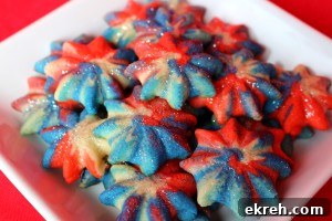 Fourth of July Fireworks Spritz Cookies 8 4th of July Spritz!