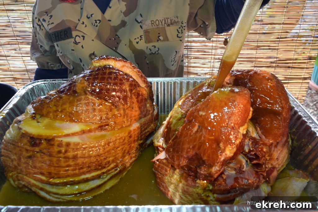 Work the glaze into the ham