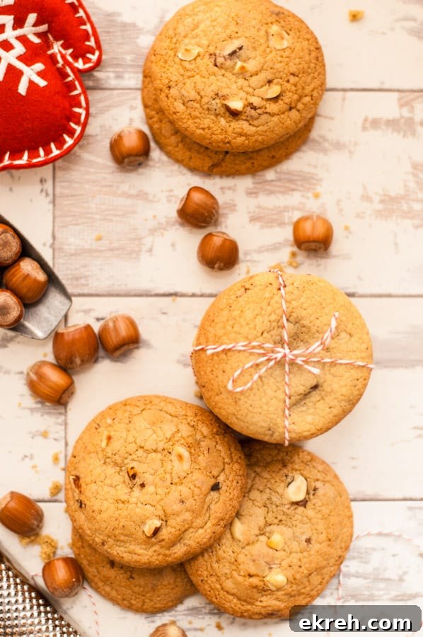 Nutmeg Cookies with Chocolate and Hazelnuts