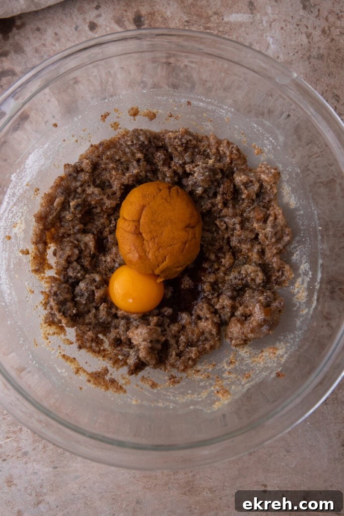 Chewy Brown Butter Pumpkin Snickerdoodle Cookies Recipe 7 ingredients in a bowl