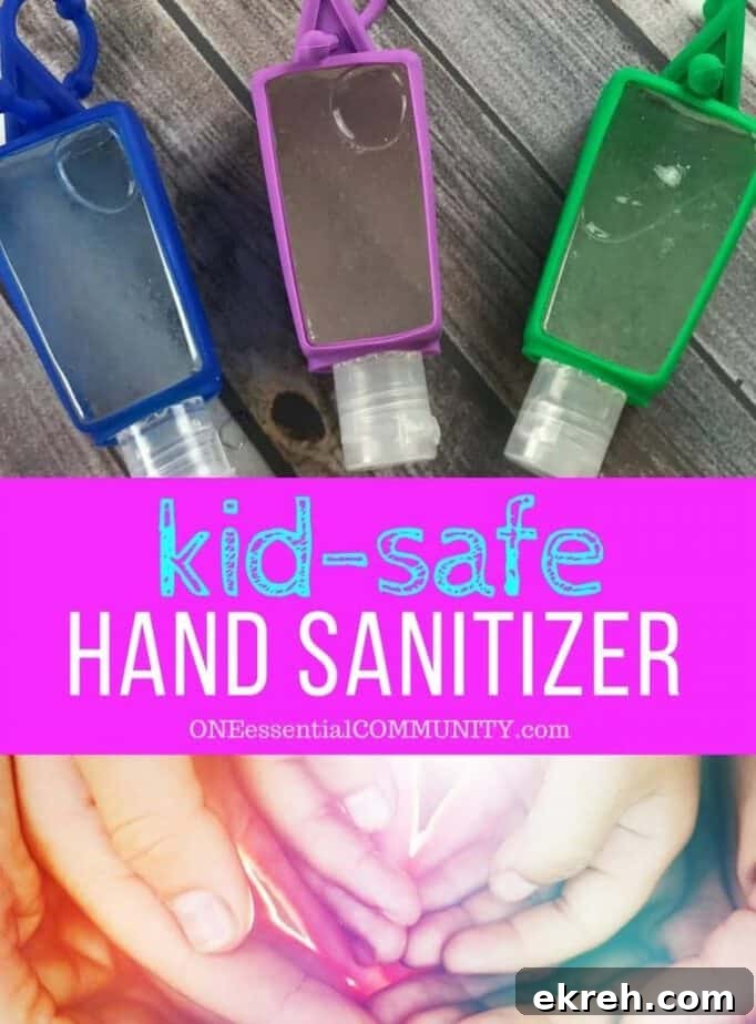 DIY kid-safe hand sanitizer recipe with essential oils - Germs are everywhere. When you can't get to a sink to wash your hands, keep clean with this natural homemade hand sanitizer gel {with essential oils}.