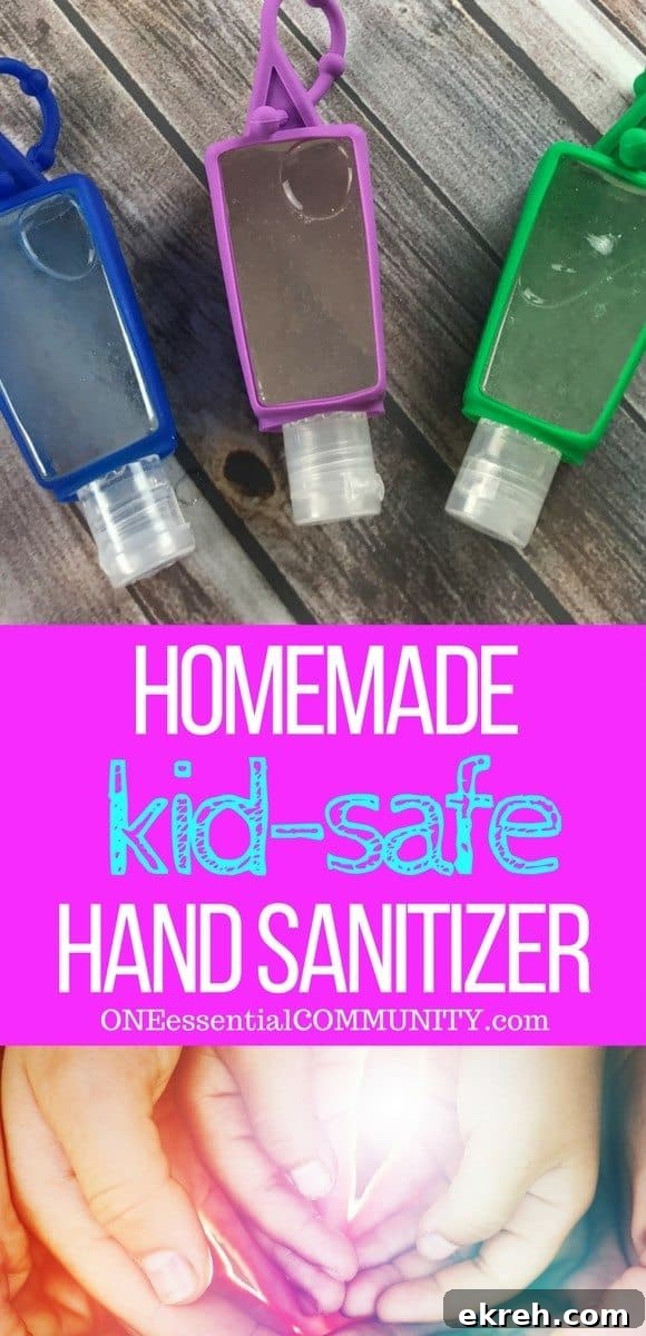 DIY kid-safe hand sanitizer recipe with essential oils - Germs are everywhere. When you can't get to a sink to wash your hands, keep clean with this natural homemade hand sanitizer gel {with essential oils}.